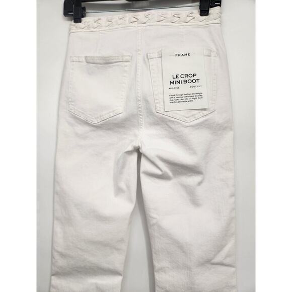 NWD Frame Le Crop Braided Waist Mini Boot Jeans size 24 Blanc #7A401 - Picture 5 of 15